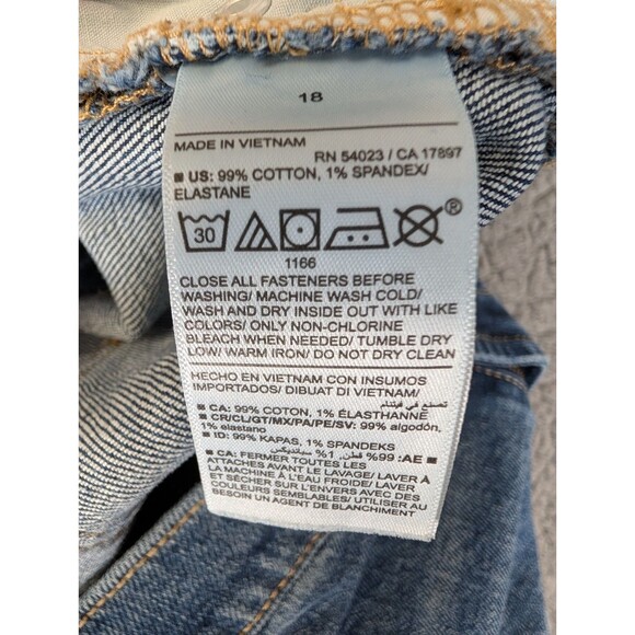 Old Navy Boyfriend Jeans Size 18 Mid Rise Distressed Holes Blue Stretch Denim - Picture 10 of 11